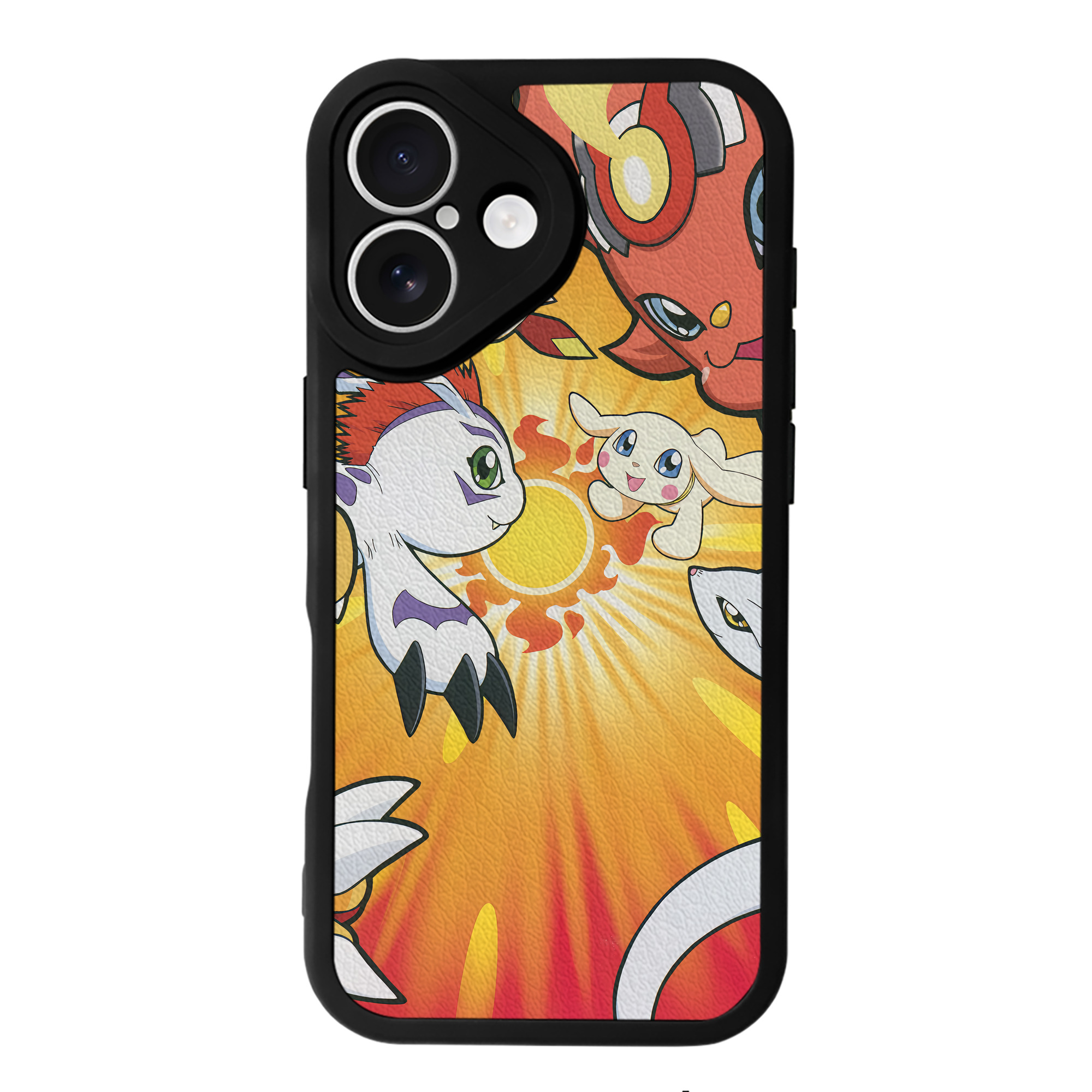 （画像用） Digimon デジタルモンスター/デジモン 【iPhone 16シリーズ対応】シリコンスマホケース（レザー調） 材質：シリコン